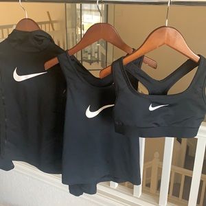 Nike hoodie, tank and sports bra